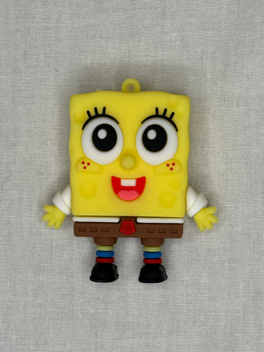 Sponge Character Ornament/Keychain Charm -- Yellow Square Sponge