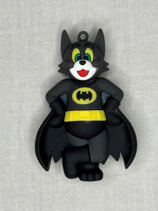 Cartoon Cat as Bat Guy Ornament/Keychain Charm