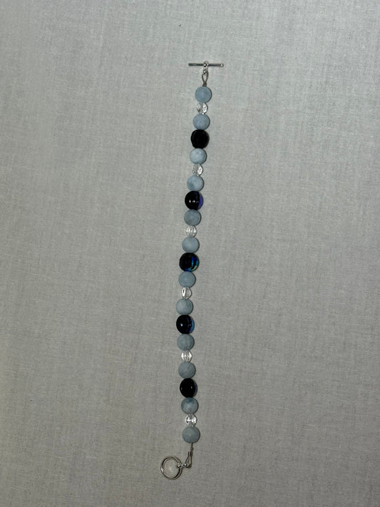 Bracelet -- Aquamarine Gemstones and Czech Glass Bracelet